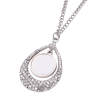 Heat Transfer Blank Teardrop Shape Rhinestone Necklace sublimation