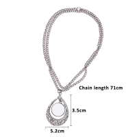 Heat Transfer Blank Teardrop Shape Rhinestone Necklace sublimation