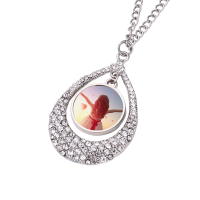 Heat Transfer Blank Teardrop Shape Rhinestone Necklace sublimation