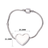 Sublimation Blank  Metal Heart Bracelets