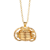 Sublimation Floating Magic 4 Photo Box Locket Necklace(gold)