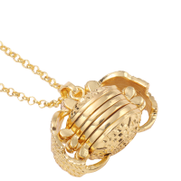 Sublimation Floating Magic 4 Photo Box Locket Necklace(gold)