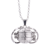 Sublimation Floating Magic 4 Photo Box Locket Necklace(silver)