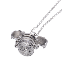 Sublimation Floating Magic 4 Photo Box Locket Necklace(silver)