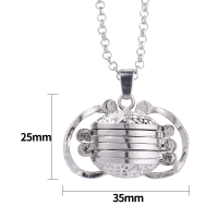 Sublimation Floating Magic 4 Photo Box Locket Necklace(silver)