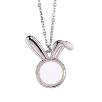 Sublimation Blank Metal Bunny Necklace