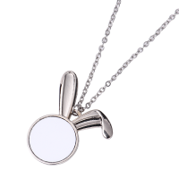 Sublimation Blank Metal Bunny Necklace