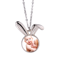 Sublimation Blank Metal Bunny Necklace