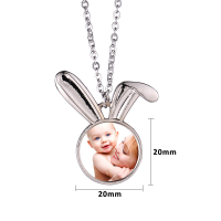 Sublimation Blank Metal Bunny Necklace