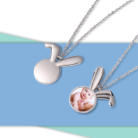 Sublimation Blank Metal Bunny Necklace