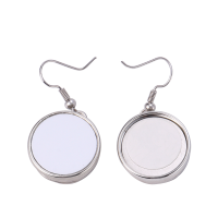 Sublimation Blank Snap Button Metal Earrings