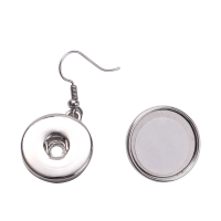 Sublimation Blank Snap Button Metal Earrings