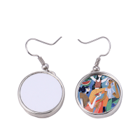 Sublimation Blank Snap Button Metal Earrings