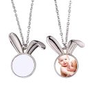 Sublimation Blank Metal Bunny Necklace