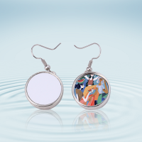 Sublimation Blank Snap Button Metal Earrings