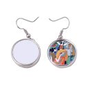 Sublimation Blank Snap Button Metal Earrings