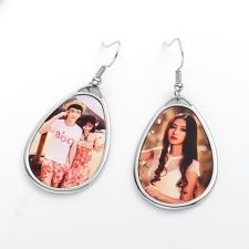 Sublimation Blank Teardrop Metal Photo Earrings