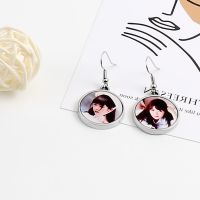 Sublimation Blank Round Metal Photo Earrings