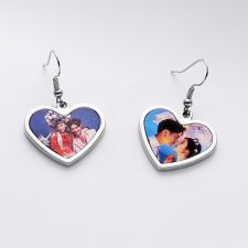 Sublimation Blank Metal Photo Earrings (Heart )