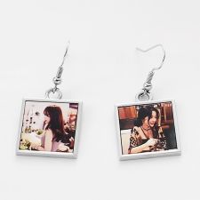 Sublimation Blank Square Metal Photo Earrings