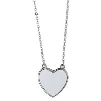 Sublimation Blank Heart Metal Necklace(Flat chain length 45cm)