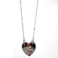 Sublimation Blank Heart Metal Necklace(Flat chain length 45cm)