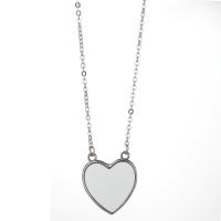 Sublimation Blank Heart Metal Necklace(Flat chain length 45cm)