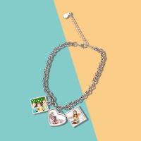 Three Charms Sublimation Blank  Metal Bracelets