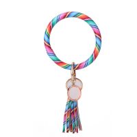 Sublimation Blank Tassel Bangle  Bracelet(#1-Mint Green)