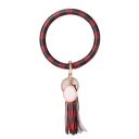 Sublimation Blank Tassel Bangle  Bracelet(#8-Red plaid )