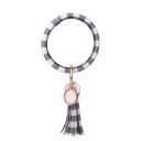 Sublimation Blank Tassel Bangle  Bracelet(#9-Black and white plaid )