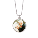 Heat Transfer Metal Single Side Circle Sublimation Blank Necklace