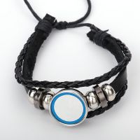 Sublimation Leather Snap Button Bracelets Bangle