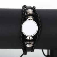 Sublimation Leather Snap Button Bracelets Bangle