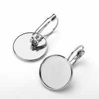 Sublimation Blank Metal Round Dangle Earring (silver)