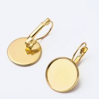 Sublimation Blank Metal Round Dangle Earring (gold)