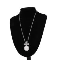 Heat transfer Cross Shape Diamond Necklace(flat chain)