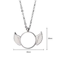 Sublimation Angel Round Tag Necklace(flat chain)