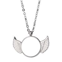 Sublimation Angel Round Tag Necklace(flat chain)