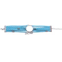 Braided Multi Layered Bracelet Sublimation LOVE Leather Bracelet (pink)