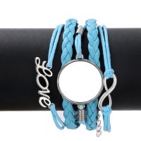 Braided Multi Layered Bracelet Sublimation LOVE Bracelet (blue)