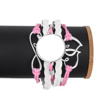 Multi layer woven Bracelet Double Heart Sublimation Bracelet (black)