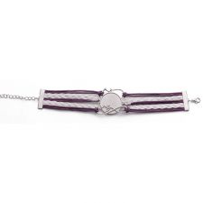 Multi layer woven Bracelet Double Heart Sublimation Bracelet (purple)