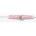 Multi layer woven Bracelet Double Heart Sublimation Bracelet (pink)