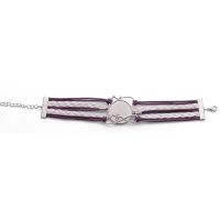 Multi layer woven Bracelet Double Heart Sublimation Bracelet (purple)