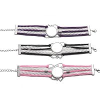 Multi layer woven Bracelet Double Heart Sublimation Bracelet (purple)