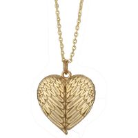 Sublimation Angel Wings Lockets Heart Necklace（gold）