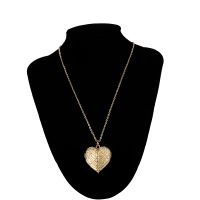 Sublimation Angel Wings Lockets Heart Necklace（gold）