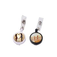 Sublimation Plastic Badge Reel Round Clip-black