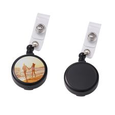 Sublimation Plastic Badge Reel Round Clip-black